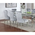 thumbnail image 5 of Newboti Furniture Glam Dark Gray Flannelette 2pcs Side Chairs Acrylic Tufted Upholstered Dining Chairs Wingback Design 92791, 5 of 10