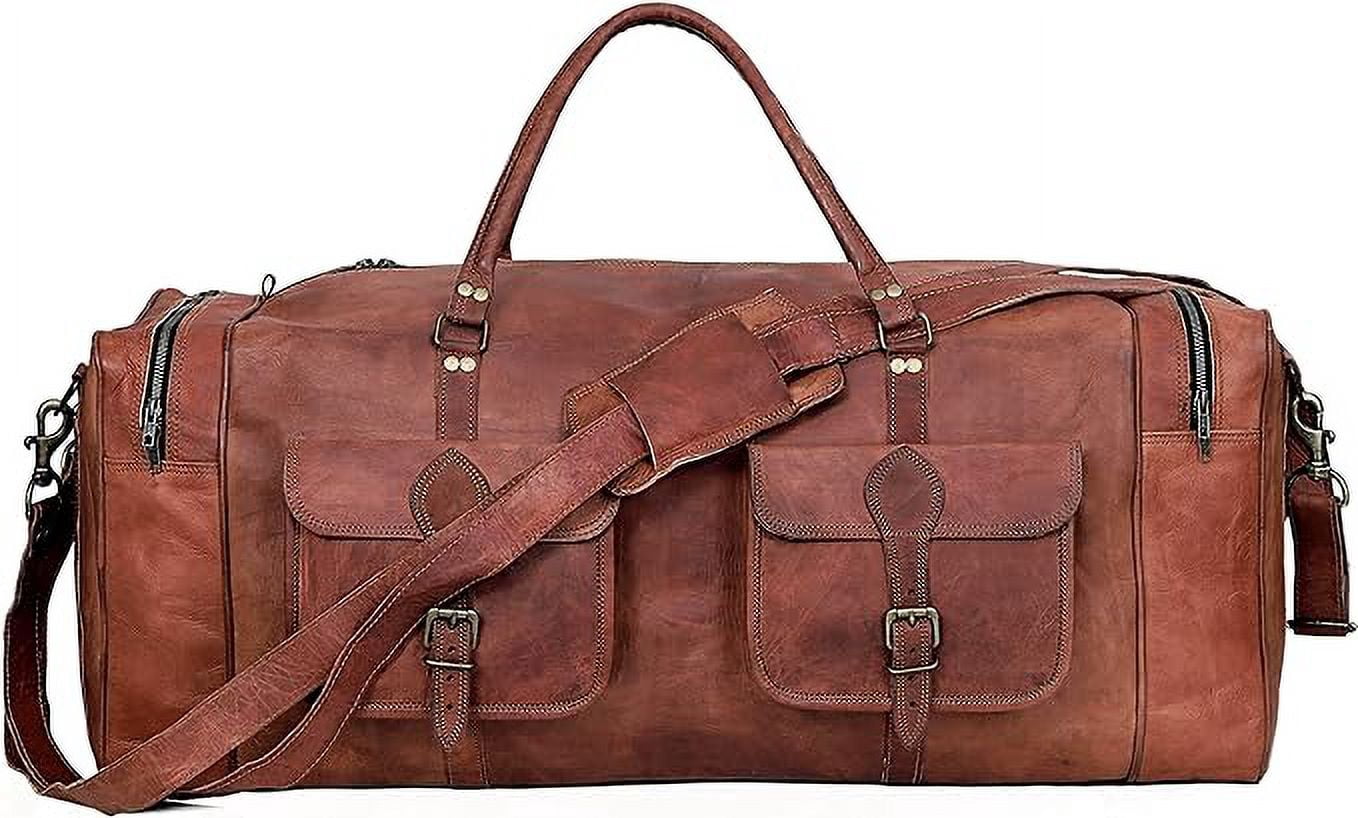 RUZIOON 30 inch Large duffel bags for men hold all leather travel bag overnight gym sports weekend bag