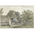 thumbnail image 3 of Wybrand Hendriks 24x18 Black Modern Framed Museum Art Print Titled - Path Through the Village of Manen at Ede (1783), 3 of 5
