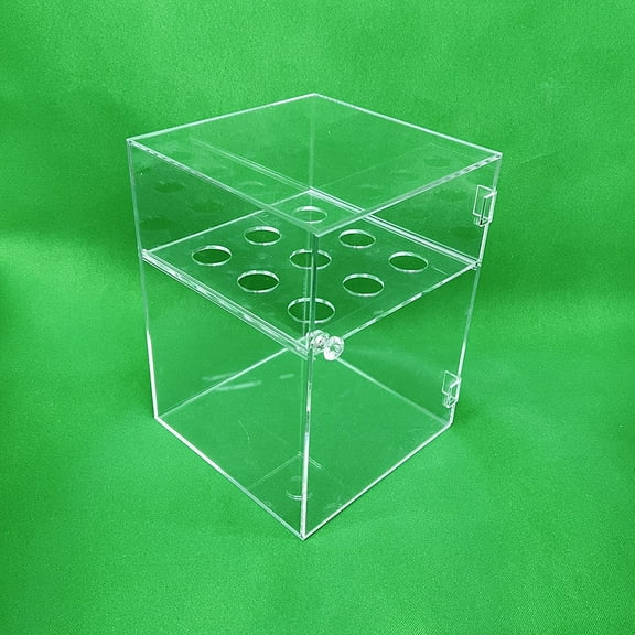 INTSUPERMAI Ice Cream Cone Cabinet Waffle Cone Holder Egg Roll Display Case with Door 9 Holes Clear Acrylic