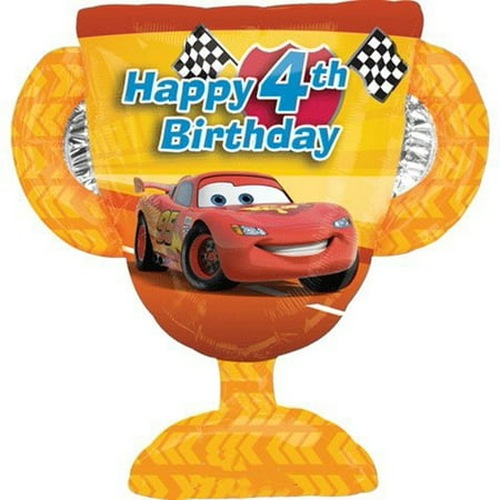 Anagram Disney Cars 4th Birthday 27 Inch Trophy Balloon