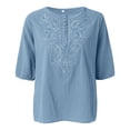 thumbnail image 3 of Clothing 2025 Womens Casual Short Sleeve Button Down Shirts Summer Plain Top Blouses with Pockets Womens Short Sleeve Button Down Shirts Official Collar Blouse Basic Simple Dress Shirt, 3 of 4