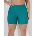 thumbnail image 3 of BeautyIn Women's Plus Size Swim Shorts High Waist Solid Swim Bottoms, 3 of 5
