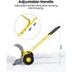 thumbnail image 5 of 29-pulgada u-shaped rod heavy-duty steel snow shovel con wheels-adjustable handle blade angle para effortless driveway snow removal negra con yellow accents, 5 of 7