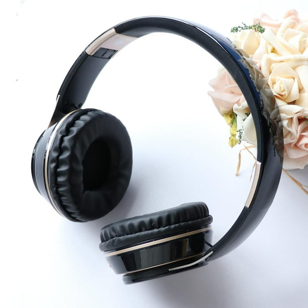 Audífonos para colocar sobre oreja, audífono sonido estéreo premium con de 40 mm, audífonos cómodos plegable orejer negro