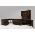 thumbnail image 3 of 36" Mid-Century Modern 2 drawer lateral file in a cognac finish over Brazilian cherry wood with a recessed black base, 3 of 8