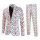 thumbnail image 3 of Traje de negocios informal navideño para hombre, 2 piezas, chaqueta de un botón, pantalones, feo y divertido conjunto con estampado de muñeco de nieve y alce navideño para hombre, 3 of 5
