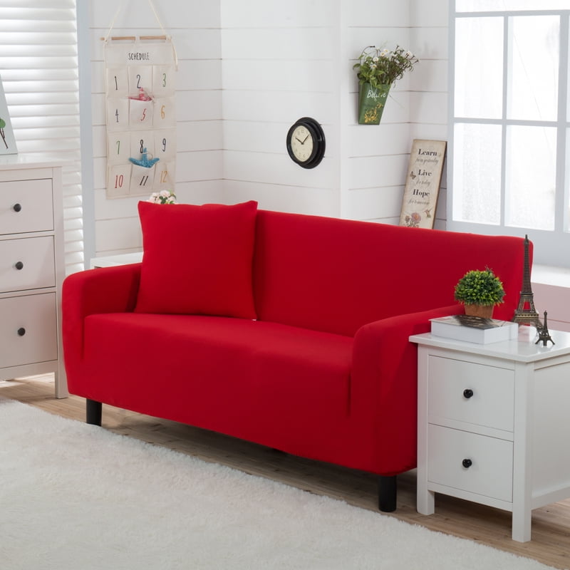 Stretch Sofa Covers,1/2/3/4 SeatsSolid Color Chair Loveseat Couch