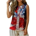 thumbnail image 6 of Fewfanhot Women's Tops, Tees & Blouses 4th of July Tank Top Patriotic American Flag Sleeveless Pleated Front Loose Top, 6 of 6