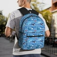 thumbnail image 2 of Wukai Blue Fish Versatile Backpack:Spacious,Organized,Comfortable,Ideal for Travel and Everyday Use with Multiple Pockets and Padded Straps, 2 of 8
