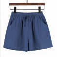 thumbnail image 2 of Women Shorts Summer Women Shorts Elastic High Waist Loose Drawstring Sport Above Knee Length Pockets Jogging Homewear Short Pants Pajama Shorts Women, 2 of 8