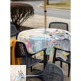 thumbnail image 4 of Easter Bunny Outdoor Tablecloth - 60x60 Inch Square Dining Table Cover, Blue Easter Eggs Spring Floral Linen Waterproof Outdoor Table Cloth with Umbrella Hole & Zipper for Picnic/Patio/Party, 4 of 7