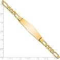 thumbnail image 3 of 14K Yellow Gold Semi-Solid Figaro Link Soft Diamond Shape Id Bracelet (7 X 11) Made In United States dcid141c-7, 3 of 5