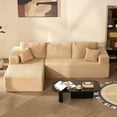 thumbnail image 5 of BIGSYY 107" L-Shape Left Corduroy Modular Sofa for Adults, Boneless, Deep Seat, No Assembly, Camel (2 Packages), 5 of 10