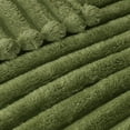 thumbnail image 5 of Exclusivo Mezcla Fleece Throw Blanket for Couch, Super Soft 3D Striped Jacquard Blanket, Lightweight Fuzzy Cozy Blankets, Olive Green, 50"x60", 5 of 9
