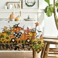 thumbnail image 3 of Sm:)e Truck Gnome Pumpkins Buffalo Plaid Fall Thanksgiving Tablecloth 60x104 Inch, 3 of 6