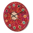 thumbnail image 3 of Designart 'Circular Retro Pattern Design II' Mid-Century Modern Wood Wall Clock, 3 of 5