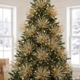 thumbnail image 6 of Glitter Christmas Decorative Spray Pick, Sparkly Artificial Holiday Branch Pick, Christmas Vase Arrangement Glitter Branch, Wreath Centerpiece Decorative Spray Accent for Vase and Mantel, Gold, 6 of 6
