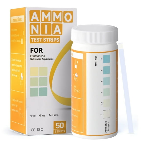 AAwipes Ammonia Test Strips for Fish Tank Aquarium Test Strips Aquarium Water Test Kit Freshwater Fish Tank (50)