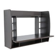 thumbnail image 2 of White Floating Wall-Mount Desk with Shelves, Space-Saving Laptop Workstation for Writing, Study, Bedroom, Living Room, Office, 2 of 10