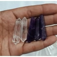 thumbnail image 2 of 10PC Mini Dream Amethyst & Clear Quartz Double-Point Obelisk Crystal Wand, 2 of 4