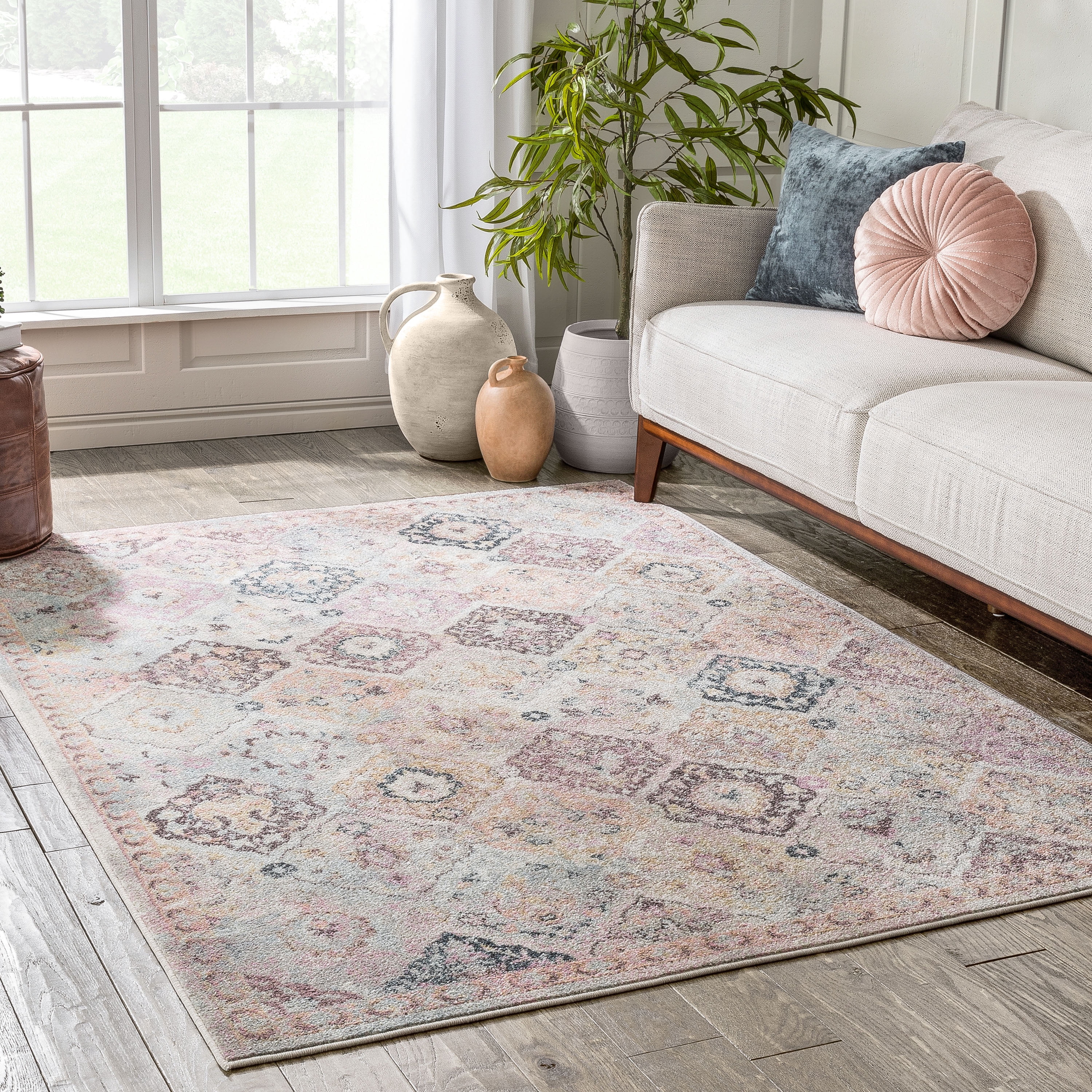 Well Woven Rodeo Elaine Vintage Bohemian Distressed Grey Ivory 2'7" x 9'10" Runner Area Rug