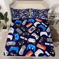 thumbnail image 2 of jejeloiu Gamer Gaming Twin Sheet Sets,Modern Video Game Twin Fitted Sheet,Colorful Vintage Console Flat Sheet For Child,Lightweight Room Decorative,3-Piece, 2 of 7