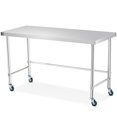 thumbnail image 2 of BeesClover Stainless Steel Work Table with/without Wheels, Commercial Kitchen Prep Table with Open Base for Restaurant, Food Prep, Garage and Workshop, Easy to Assemble and Clean, 2 of 9