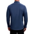 thumbnail image 3 of Camisas de vestir formales de color sólido de manga larga con cuello de punta para hombres INSPIRE CHIC, azul oscuro, talla L, 3 of 6