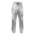 thumbnail image 5 of JLFKNG Mens Performance Trousers Simple Solid Color Sparkly Tethered Pants Bright Straight Leg Suitable For Beach, Dates, 5 of 6