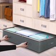 thumbnail image 3 of Hyasfey 1/2Pcs Waterproof Storage Containers with Reinforced Handles Zipper Closure Large Capacity Clothes Toys Quilts Organizer Under-bed Storage Box, 3 of 8