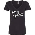 thumbnail image 3 of Inktastic Be Kind with Heart Ribbon in White Text Women's V-Neck T-Shirt, 3 of 5