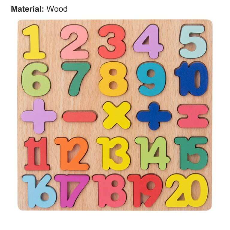 Wooden Alphabets Numbers Construction Puzzle for Kids 3+ Years