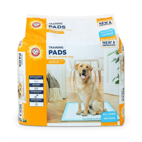 Arm & Hammer for Dogs Training Pads for Stay-at-Home Dogs | New & Improved Super Absorbent, Leak-Proof, Odor Control Quilted Dog Training Pads with Baking Soda