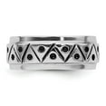 thumbnail image 3 of Auriga Fine Jewelry 925 Sterling Silver Rhodium-plated with Antiqued 9mm Zig Zag Band for Women Ring for Women Size- 11, 3 of 6