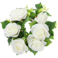 thumbnail image 2 of Aro de vela con flores artificiales para bodas, decoración de velas, corona de flores de rosas de seda, 2 of 4