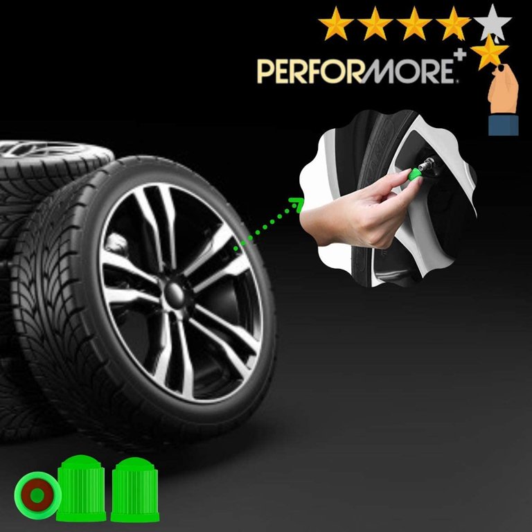 5-Pack Bullet Style Tire Valve Stem Caps - Aluminum With Rubber O-Ring For Cars, SUV, Trucks & Bikes