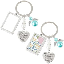 Wedding Bouquet Alloy & Glass Photo Charms Glass Pearl Angel Bridal Bouquet Charms Rectangle 77mm 3 sets/box