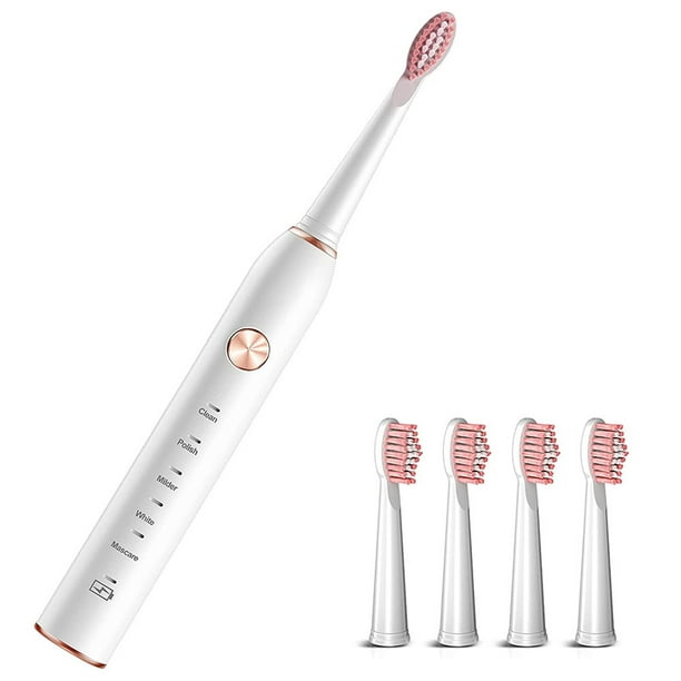 Selección de modos de limpieza y blanqueamiento inteligente Cepillo de dientes eléctrico sónico recargable con cabezales de cepillo Ormromra