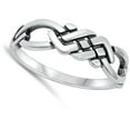 thumbnail image 4 of Cute Oxidized Celtic Knot Ring .925 Sterling Silver Band Jewelry Female Male Unisex Size 4, 4 of 4