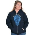 thumbnail image 3 of Shine a Light on Autism Bulb Symbol Zip Up Hoodie Men's Women's Brisco Brands S, 3 of 6
