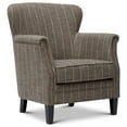 thumbnail image 2 of Benzara BM183585 Fabric Upholstered Wooden Accent Chair with Nail Head Trim, Mocha Brown & Gray - 39 x 33 x 33 in., 2 of 2