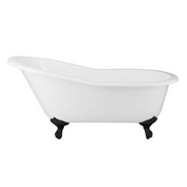 Mila 58 Inch Vintage Cast Iron Slipper Clawfoot Tub - No Faucet Drillings