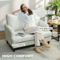 thumbnail image 4 of HOMCOM Modern Accent Chair, Upholstered Armchair with Turned Legs, Cream, 4 of 10