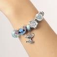 thumbnail image 2 of Disney Stitch Fashion 7" Charm Bracelet with Blue and Silver Tone Enamel Beads, 2 of 6