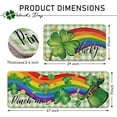 thumbnail image 3 of St. Patrick''s Day Lucky Clover Kitchen Rugs Set of 2, Shamrock Hat Rainbow Plaid Check Farmhouse Kitchen Mats Decor, Pinch Me Gold Irish Floor Door Mat Home Decorations -17x29 and 17x47 Inch, 3 of 6