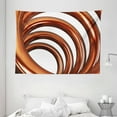 thumbnail image 1 of Copper Decor Tapestry, Copper Helix Coil Curved Spiral Pipe Swirled Shape on White Backdrop, Wall Hanging for Bedroom Living Room Dorm Decor, 80W X 60L Inches, Orange and White, by Ambesonne, 1 of 2