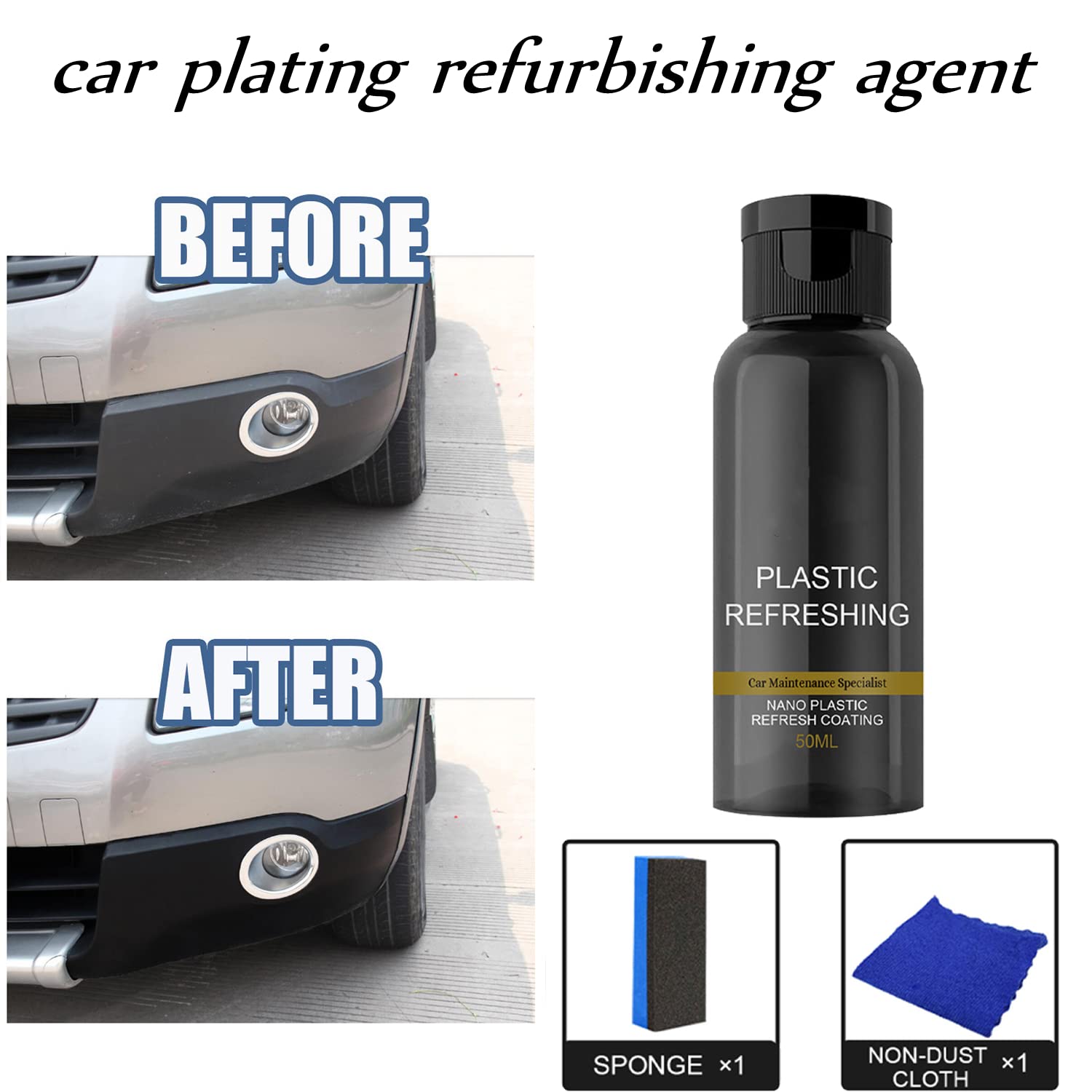 Car Cleaning Kit Plastic Revitalizing Coating Agent, Nano Plastic