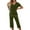 Army Green1, variant on Plebaso Women's 2 Piece Capri Pajama Sets Pjs V Neck Short Sleeve Tops and Capris Pants Lounge Sets