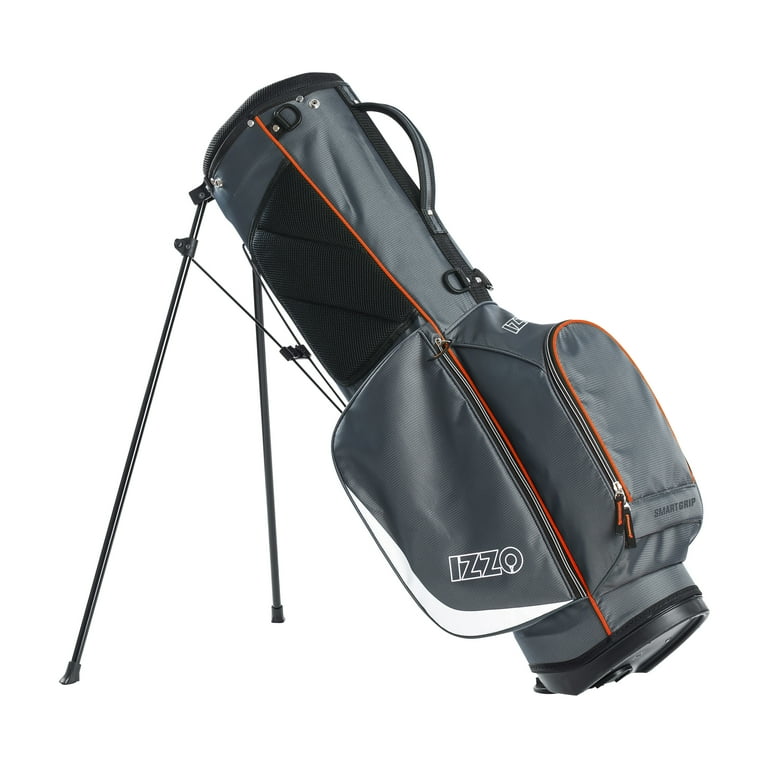 Izzo Golf Ultra-Lite Stand Bag - Grey/Orange, Only 3.2 lbs